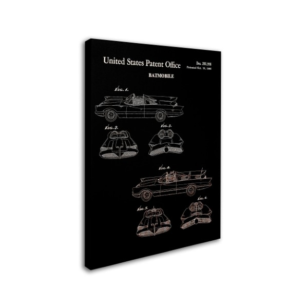 Claire Doherty 'Batmobile Car Patent 1966 Black' Canvas Art,14x19